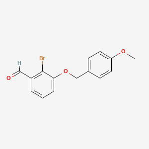 molecular formula C15H13BrO3 B8170612 2-Bromo-3-(4-methoxy-benzyloxy)-benzaldehyde 