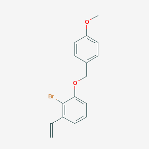 molecular formula C16H15BrO2 B8170618 2-Bromo-1-((4-methoxybenzyl)oxy)-3-vinylbenzene 