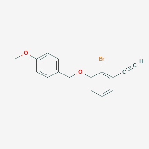 molecular formula C16H13BrO2 B8170621 2-Bromo-1-ethynyl-3-((4-methoxybenzyl)oxy)benzene 