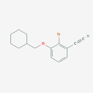 molecular formula C15H17BrO B8170640 2-Bromo-1-(cyclohexylmethoxy)-3-ethynylbenzene 