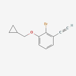 molecular formula C12H11BrO B8170662 2-Bromo-1-(cyclopropylmethoxy)-3-ethynylbenzene 