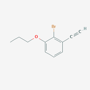 molecular formula C11H11BrO B8170664 2-Bromo-1-ethynyl-3-propoxybenzene 