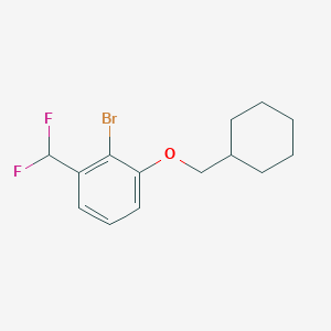 molecular formula C14H17BrF2O B8170672 2-Bromo-1-(cyclohexylmethoxy)-3-(difluoromethyl)benzene 