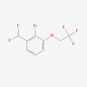molecular formula C9H6BrF5O B8170695 2-Bromo-1-(difluoromethyl)-3-(2,2,2-trifluoroethoxy)benzene 