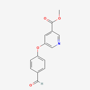 molecular formula C14H11NO4 B8170760 Methyl 5-(4-formylphenoxy)nicotinate 