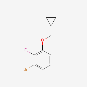 molecular formula C10H10BrFO B8170785 1-Bromo-3-(cyclopropylmethoxy)-2-fluorobenzene 