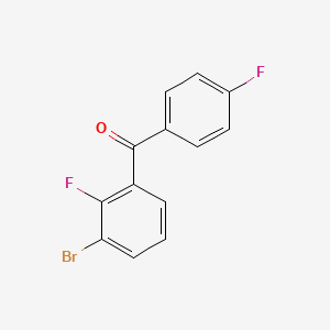 molecular formula C13H7BrF2O B8170798 (3-Bromo-2-fluoro-phenyl)-(4-fluorophenyl)methanone 