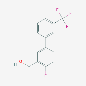 molecular formula C14H10F4O B8170826 4-Fluoro-3'-(trifluoromethyl)biphenyl-3-methanol 