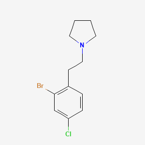 molecular formula C12H15BrClN B8170872 1-(2-Bromo-4-chlorophenethyl)pyrrolidine 