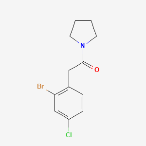 molecular formula C12H13BrClNO B8170877 2-(2-Bromo-4-chlorophenyl)-1-(pyrrolidin-1-yl)ethanone 