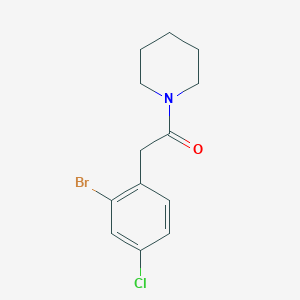 molecular formula C13H15BrClNO B8170916 2-(2-Bromo-4-chlorophenyl)-1-(piperidin-1-yl)ethanone 