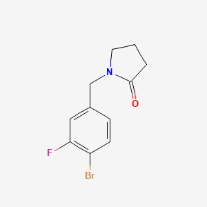 molecular formula C11H11BrFNO B8170931 1-(4-Bromo-3-fluorobenzyl)pyrrolidin-2-one 