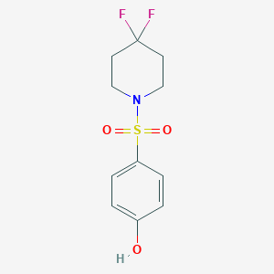 molecular formula C11H13F2NO3S B8170935 4-((4,4-Difluoropiperidin-1-yl)sulfonyl)phenol 
