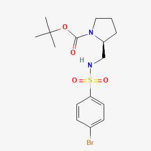 molecular formula C16H23BrN2O4S B8170939 (S)-叔丁基 2-((4-溴苯磺酰胺)甲基)吡咯烷-1-羧酸酯 