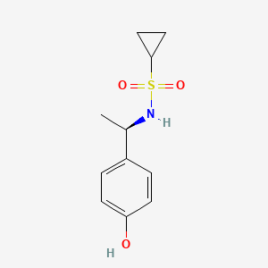 molecular formula C11H15NO3S B8170952 (R)-N-(1-(4-hydroxyphenyl)ethyl)cyclopropanesulfonamide 