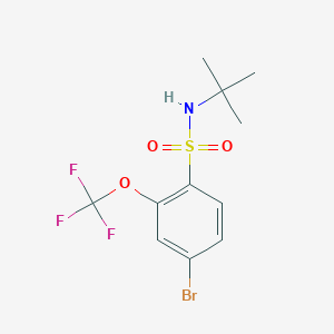 molecular formula C11H13BrF3NO3S B8170961 4-Bromo-N-tert-butyl-2-trifluoromethoxy-benzenesulfonamide 