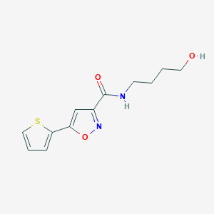 molecular formula C12H14N2O3S B8170966 N-(4-hydroxybutyl)-5-(thiophen-2-yl)isoxazole-3-carboxamide 