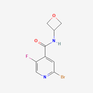 molecular formula C9H8BrFN2O2 B8171019 2-Bromo-5-fluoro-N-(oxetan-3-yl)isonicotinamide 