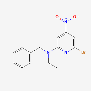 molecular formula C14H14BrN3O2 B8171045 N-benzyl-6-bromo-N-ethyl-4-nitropyridin-2-amine 