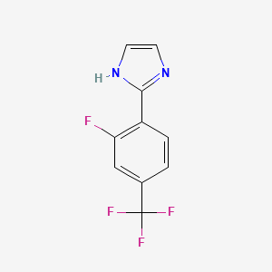 molecular formula C10H6F4N2 B8171046 2-(2-Fluoro-4-(trifluoromethyl) phenyl)-1H-imidazole 