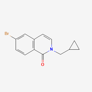 molecular formula C13H12BrNO B8171072 6-Bromo-2-cyclopropylmethyl-2H-isoquinolin-1-one 