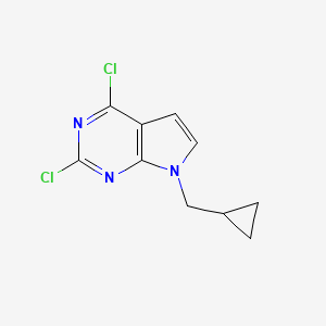 molecular formula C10H9Cl2N3 B8171079 2,4-Dichloro-7-(cyclopropylmethyl)-7H-pyrrolo[2,3-d]pyrimidine 