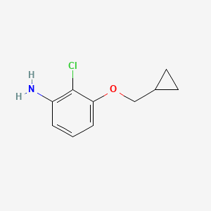 molecular formula C10H12ClNO B8171084 2-Chloro-3-(cyclopropylmethoxy)aniline 