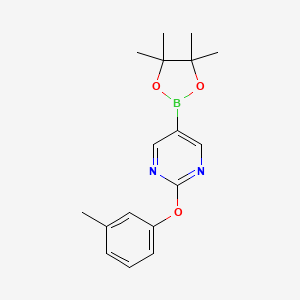 molecular formula C17H21BN2O3 B8171118 5-(4,4,5,5-Tetramethyl-1,3,2-dioxaborolan-2-yl)-2-(m-tolyloxy)pyrimidine 