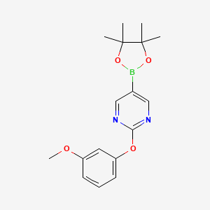 molecular formula C17H21BN2O4 B8171133 2-(3-Methoxyphenoxy)-5-(4,4,5,5-tetramethyl-1,3,2-dioxaborolan-2-yl)pyrimidine 