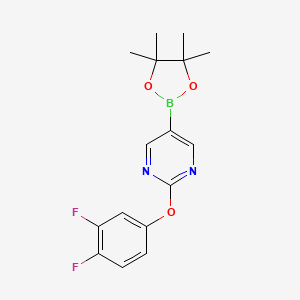 molecular formula C16H17BF2N2O3 B8171137 2-(3,4-Difluorophenoxy)-5-(4,4,5,5-tetramethyl-1,3,2-dioxaborolan-2-yl)pyrimidine 