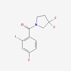molecular formula C11H9F3INO B8171167 (3,3-Difluoropyrrolidin-1-yl)(4-fluoro-2-iodophenyl)methanone 