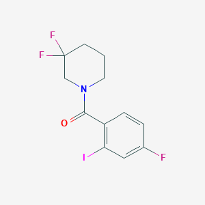 molecular formula C12H11F3INO B8171178 (3,3-Difluoropiperidin-1-yl)(4-fluoro-2-iodophenyl)methanone 