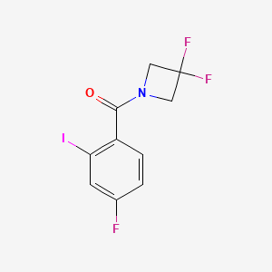 molecular formula C10H7F3INO B8171184 (3,3-Difluoroazetidin-1-yl)-(4-fluoro-2-iodophenyl)methanone 