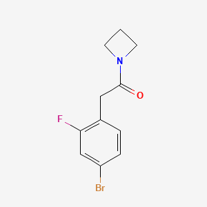 molecular formula C11H11BrFNO B8171189 1-(Azetidin-1-yl)-2-(4-bromo-2-fluorophenyl)ethanone 