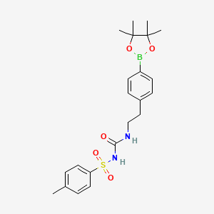 molecular formula C22H29BN2O5S B8171208 4-Methyl-N-((4-(4,4,5,5-tetramethyl-1,3,2-dioxaborolan-2-yl)phenethyl)carbamoyl)benzenesulfonamide 
