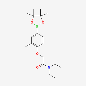 molecular formula C19H30BNO4 B8171222 N,N-diethyl-2-(2-methyl-4-(4,4,5,5-tetramethyl-1,3,2-dioxaborolan-2-yl)phenoxy)acetamide 