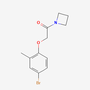 molecular formula C12H14BrNO2 B8171260 1-(Azetidin-1-yl)-2-(4-bromo-2-methylphenoxy)ethanone 