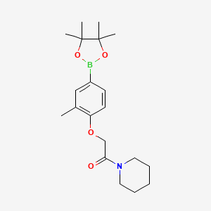 molecular formula C20H30BNO4 B8171280 2-(2-Methyl-4-(4,4,5,5-tetramethyl-1,3,2-dioxaborolan-2-yl)phenoxy)-1-(piperidin-1-yl)ethanone 