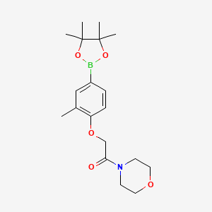 molecular formula C19H28BNO5 B8171287 2-(2-Methyl-4-(4,4,5,5-tetramethyl-1,3,2-dioxaborolan-2-yl)phenoxy)-1-morpholinoethanone 