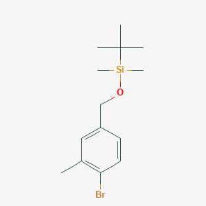 molecular formula C14H23BrOSi B8171304 1-Bromo-4-[(tert-butyldimethylsiloxy)methyl]-2-methylbenzene 