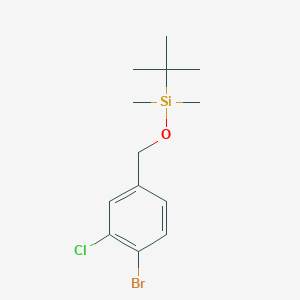 molecular formula C13H20BrClOSi B8171312 1-Bromo-2-chloro-4-[(tert-butyldimethylsilyloxy)methyl]benzene 