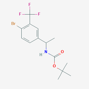 molecular formula C14H17BrF3NO2 B8171319 tert-Butyl (1-(4-bromo-3-(trifluoromethyl)phenyl)ethyl)carbamate 