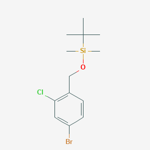 molecular formula C13H20BrClOSi B8171335 4-Bromo-1-((tert-butyldimethylsilyloxy)methyl)-2-chlorobenzene 