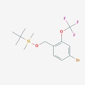 molecular formula C14H20BrF3O2Si B8171346 4-Bromo-1-(tert-butyldimethylsilyloxymethyl)-2-trifluoromethoxy-benzene CAS No. 220996-82-7