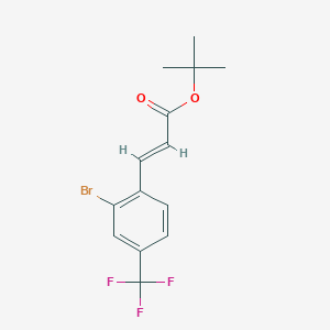 molecular formula C14H14BrF3O2 B8171365 (E)-tert-butyl 3-(2-bromo-4-(trifluoromethyl)phenyl)acrylate 