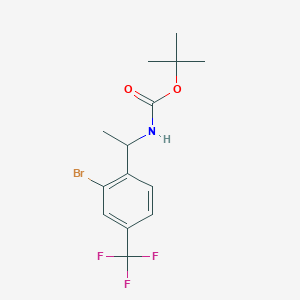 molecular formula C14H17BrF3NO2 B8171368 tert-Butyl (1-(2-bromo-4-(trifluoromethyl)phenyl)ethyl)carbamate 