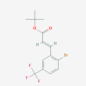 molecular formula C14H14BrF3O2 B8171390 (E)-tert-butyl 3-(2-bromo-5-(trifluoromethyl)phenyl)acrylate 