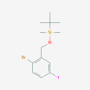 molecular formula C13H20BrIOSi B8171403 ((2-Bromo-5-iodobenzyl)oxy)(tert-butyl)dimethylsilane 