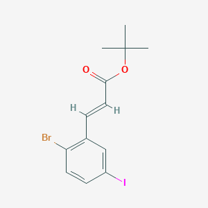 molecular formula C13H14BrIO2 B8171410 (E)-tert-butyl 3-(2-bromo-5-iodophenyl)acrylate 