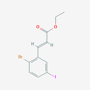 molecular formula C11H10BrIO2 B8171414 (E)-Ethyl 3-(2-bromo-5-iodophenyl)acrylate 